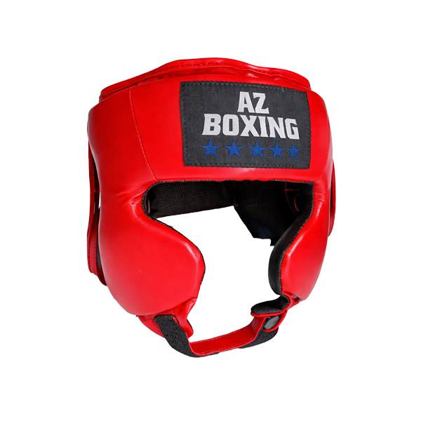 casque de boxe entrainement rouge avec pommettes
